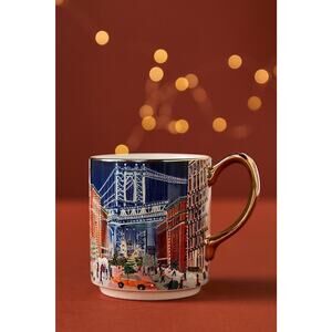 Anthropologie Holiday in the City Stoneware Mug New York City